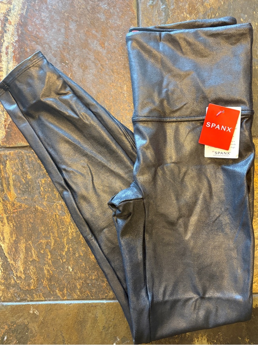 SPANX Black Faux Leather Leggings